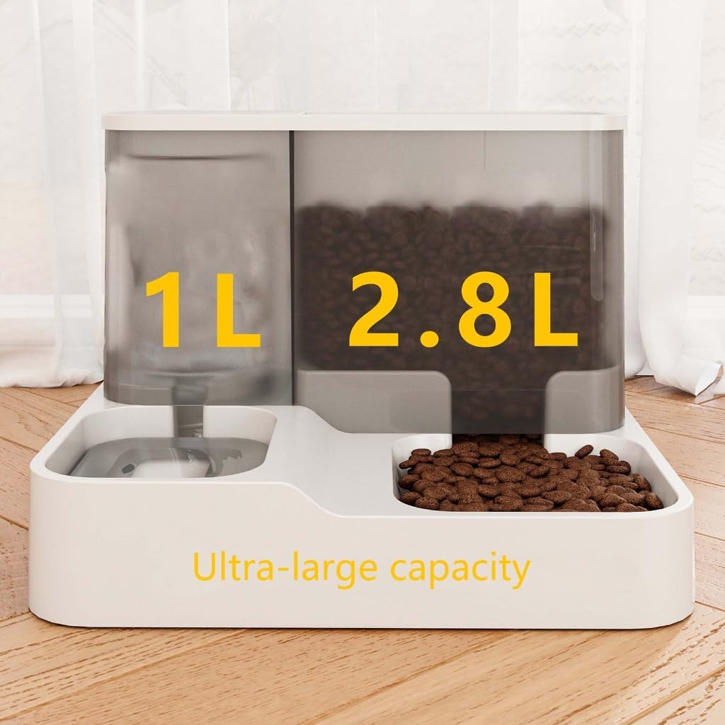 Practical Dog Water Food Bowl Water Dispenser for Pet Cat Lovely 2 in 1 Dog Feeder Food Container Bowl