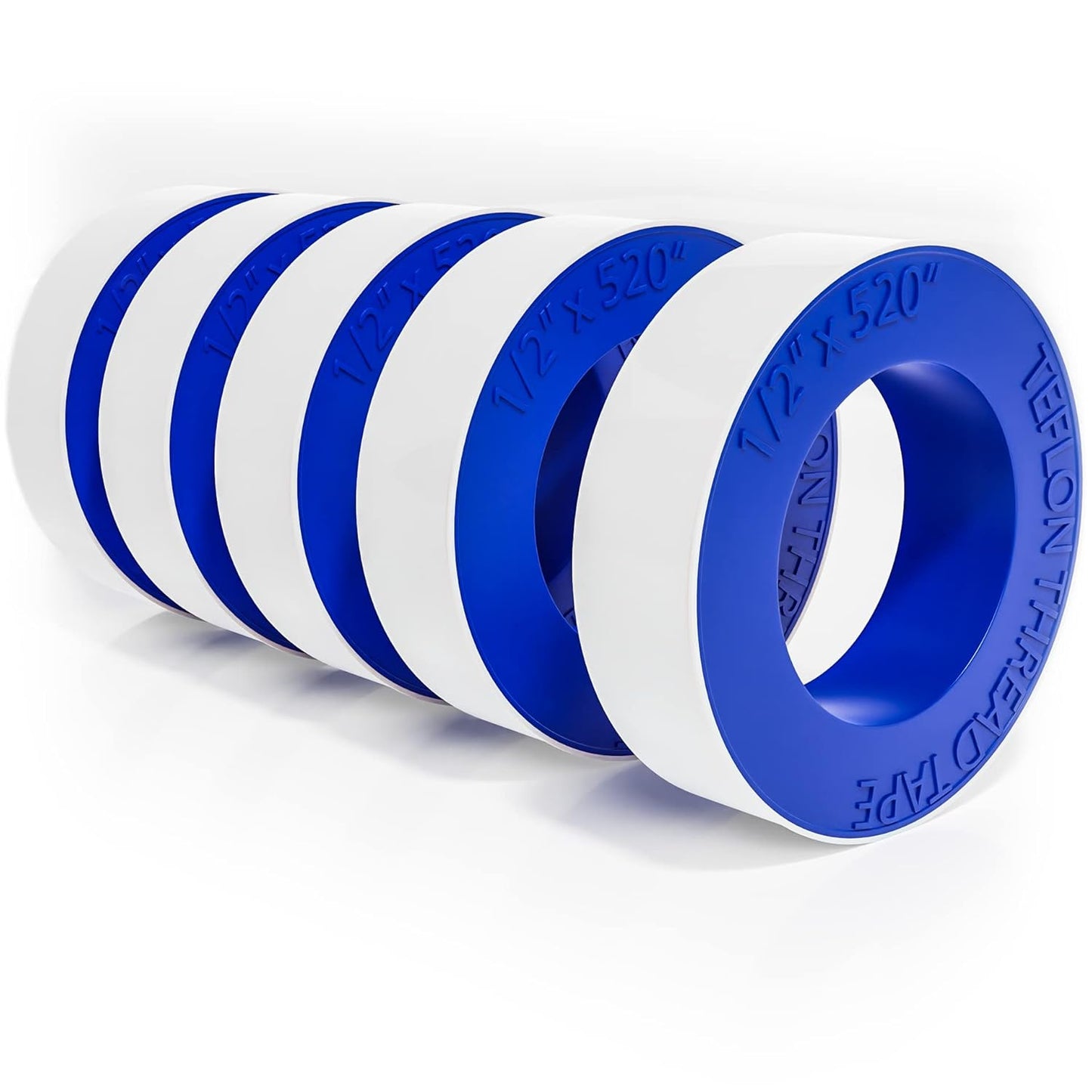 Teflon Tape 4 Rolls 1/2 Inch(W) X 520 Inches(L) Teflon Duct Sealant Tape for Shower Head, Plumbing Thread Tapes, Water Pipe Sealing Plumbers PTFE Thread Seal, Pipe Dope Plumbers Accessories