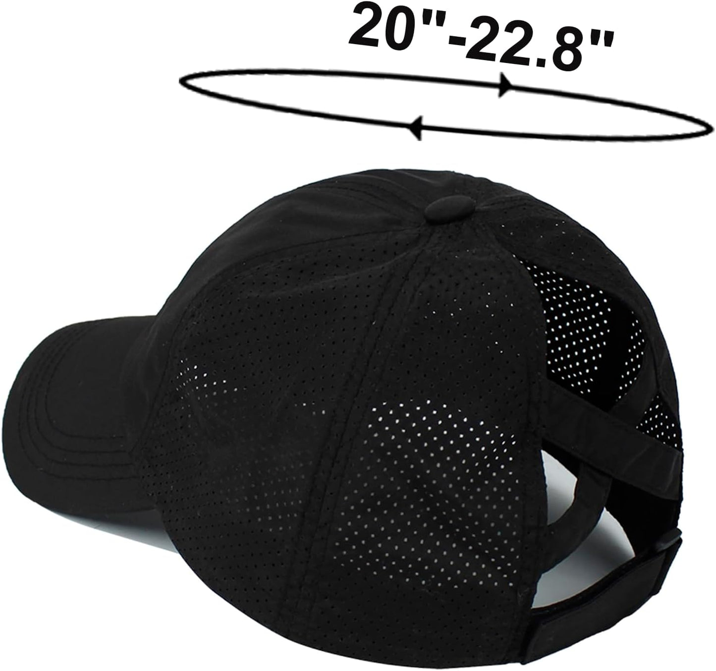 HGGE Womens Criss Cross Ponytail Baseball Cap Adjustable High Messy Bun Ponycap Quick Drying Hat