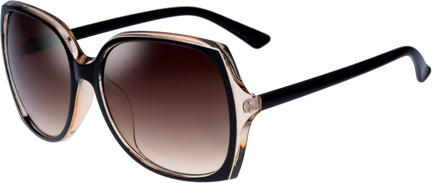 The Fresh Women's Oversized Square Jackie O Cat Eye Hybrid Butterfly Fashion Sunglasses - Exquisite Packaging