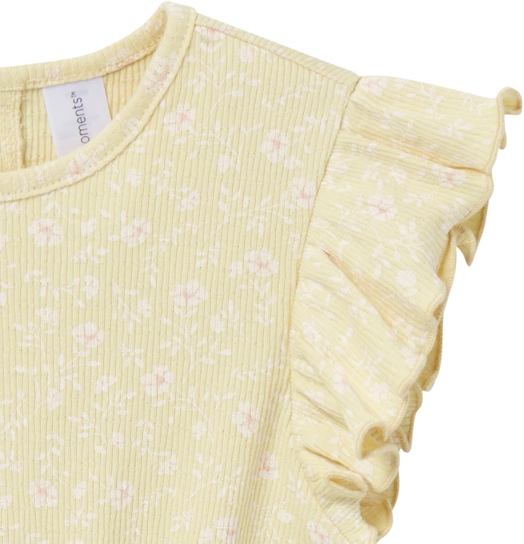 Modern Moments by Gerber Baby Girls' Flutter Sleeve Romper