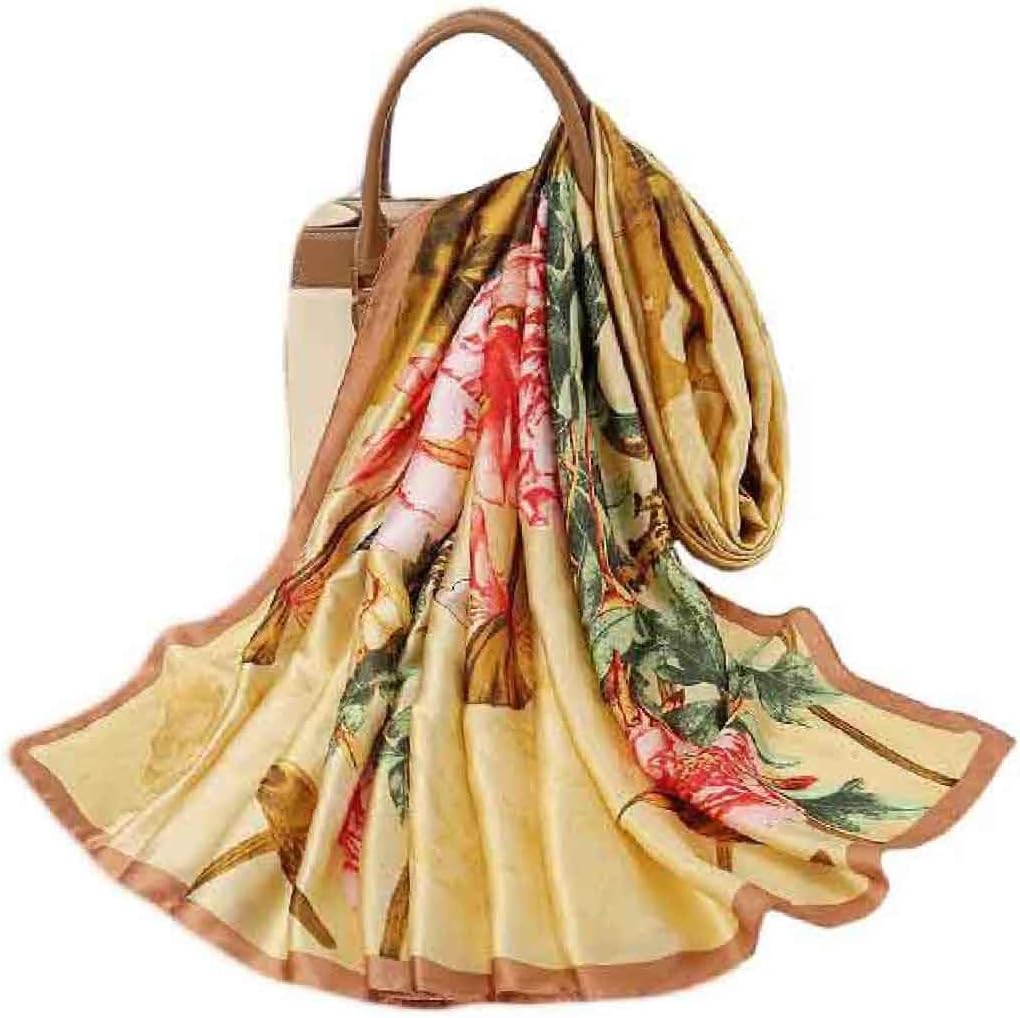 Pokeedioty Scarfs for Women Lightweight Head Scarf Fashion Scarves Elegant Floral Pattern Sunscreen Shawls and Wraps