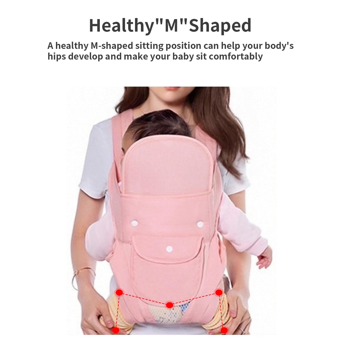 KIYUMI Baby Sling Carrier Portable Newborn Toddler,Child Infant Baby Carrier-Child Carrier Sling,Lightweight & Breathabl Hip 4 in 1 Carry,Pink