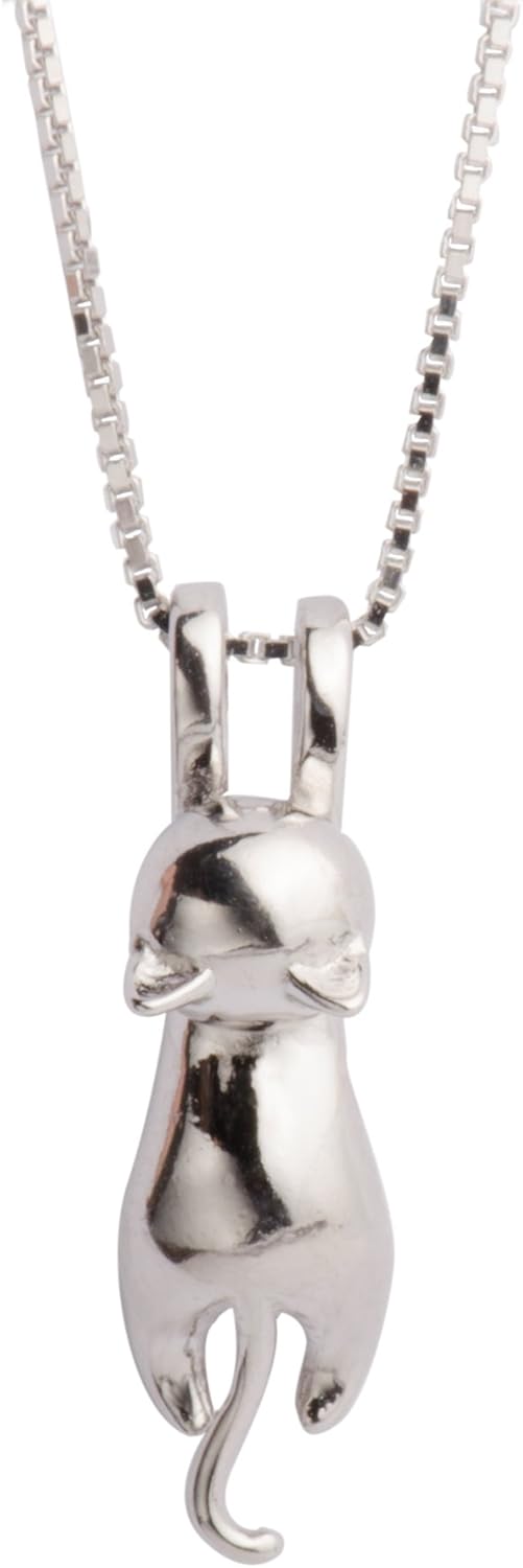 S.Leaf 925 Sterling Silver Cat Necklace Jewelry for Women Trendy Dainty Charm Pendant Necklaces Best Friend Birthday Gifts for Her Sister Mom Wife Womens