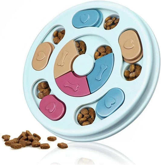 Dog Slow Feeder Interactive Puzzle Toys Dispenser Slowly Eating Bowl Pet Dogs Game (Color : A, Size : One Size)