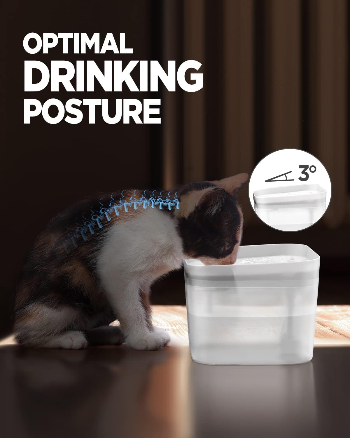 Ciays 106oz/3L Cat Water Fountain, Large Automatic Pet Fountain Dog Water Dispenser with Ultra Quiet Pump for Cats, Dogs, Multiple Pets, 3 Replacement Filters Included, White