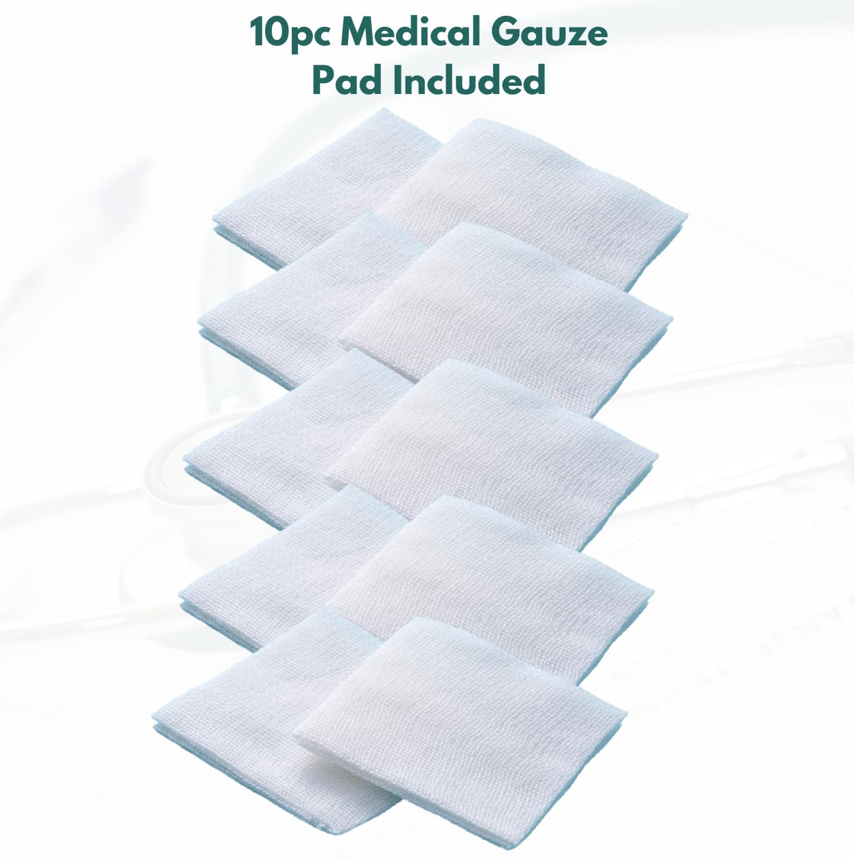 Clear Medical Tape Waterproof, 4 Rolls- 1 inch x 10 yds + 10 pc Gauze Pads - Hypoallergenic Surgical Tape for Wound Care, Dressings & Face, First Aid Waterproof Bandage for Sensitive Skin