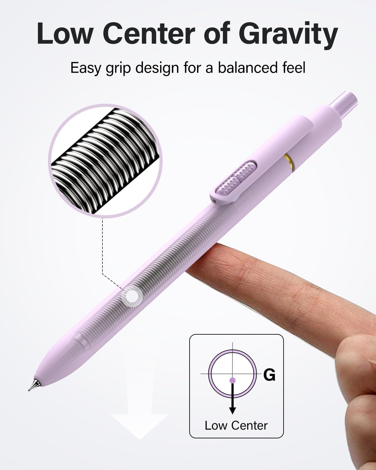 8Pcs Gel Pens - 0.5mm Black Ink Pens Fine Point Smooth Writing, Quick Drying Retractable Pen for Journaling, Cute School & Office Supplies
