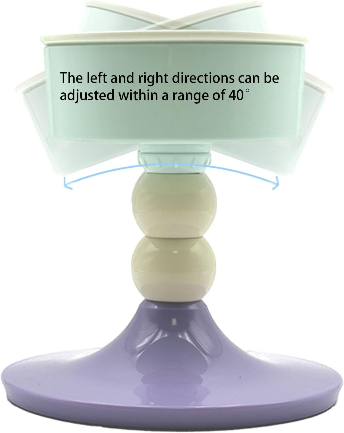 Elevated Cat Bowls, Slanted Ceramic Cat Bowl for Indoor Cats Adjustable Height Kitten Food Bowl Non-Slip Neck Protection Adjusts to 4.69", 5.98", 7.28" (Lavender Mint, S)