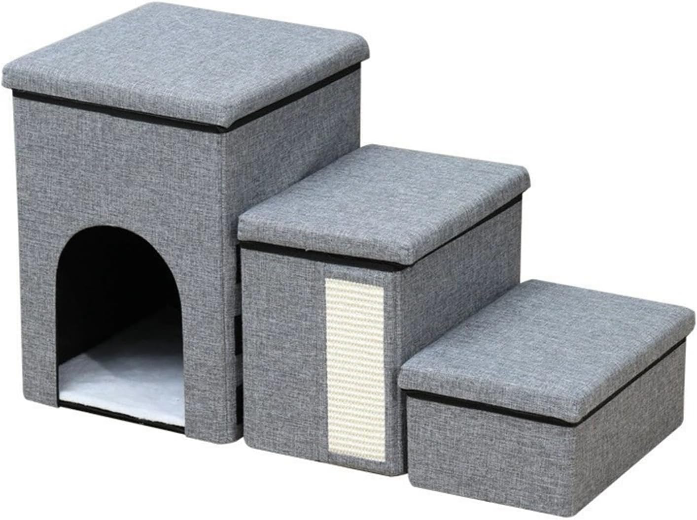 Pet Stair 3 Levels Step Climbing Stair Stairway Intelligence Training Stairway Dog Ramps for Small Breeds Space Saving Foldable Dog Step for Travel