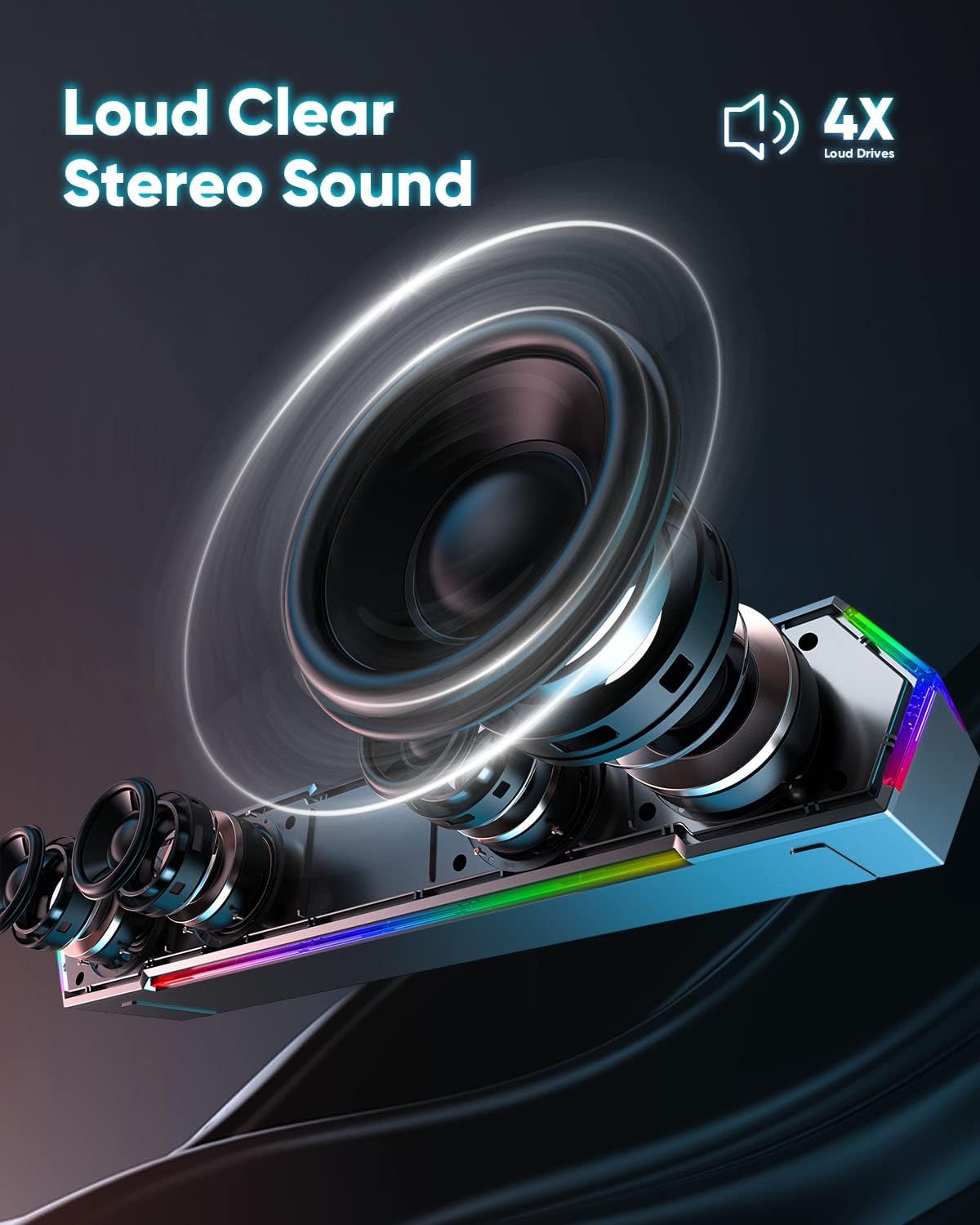 LENRUE G11 Computer Speakers for Desktop, Touch Lights PC Speakers with Surge Clear Sound, USB C/USB Powered for Computer Desktop PC Laptop Monitor