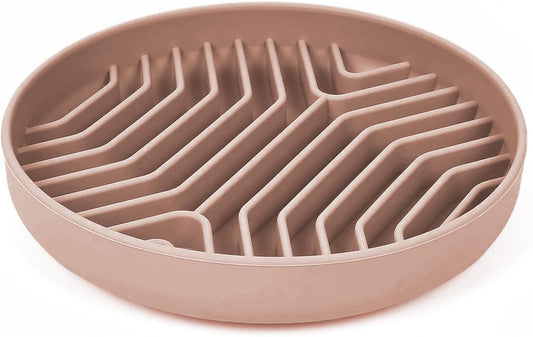Slow Feeder Dog Bowls Anti-Choking Puzzle Pet Food Non-Slip Dog Feeding Slow Down Pet Eating Speed for All Breeds Pets,Dishwasher & Microwave Safe (Labyrinth Pattern-Pink)
