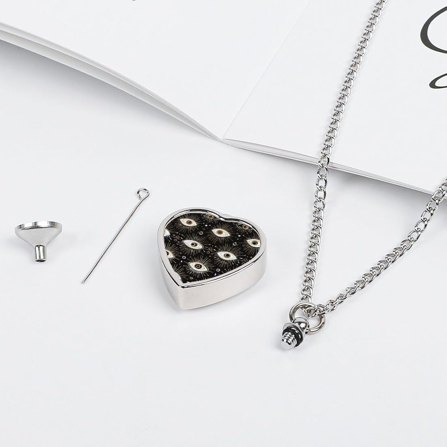 Evil Eye Urn Necklaces for Ashes Heart Dog Keepsake Pendant Cat Cremation Jewelry