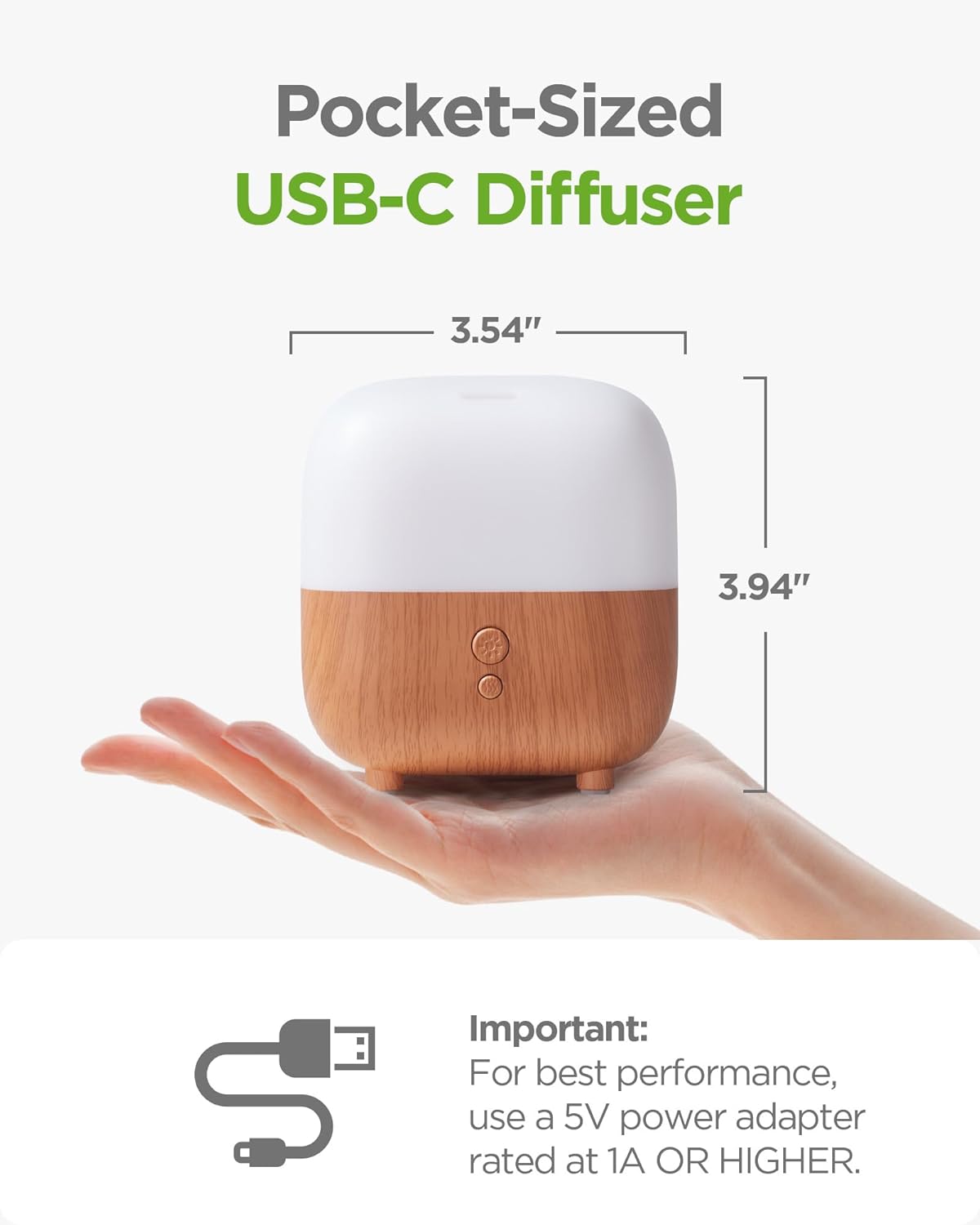 InnoGear 150ml Essential Oil Diffuser, 5-in-1 Diffusers for Home Scent 8 LED Color Aromatherapy Diffuser Air Desk Mini Humidifier Small Vaporizer Aroma Diffuser for Computer Laptop Office, Medium