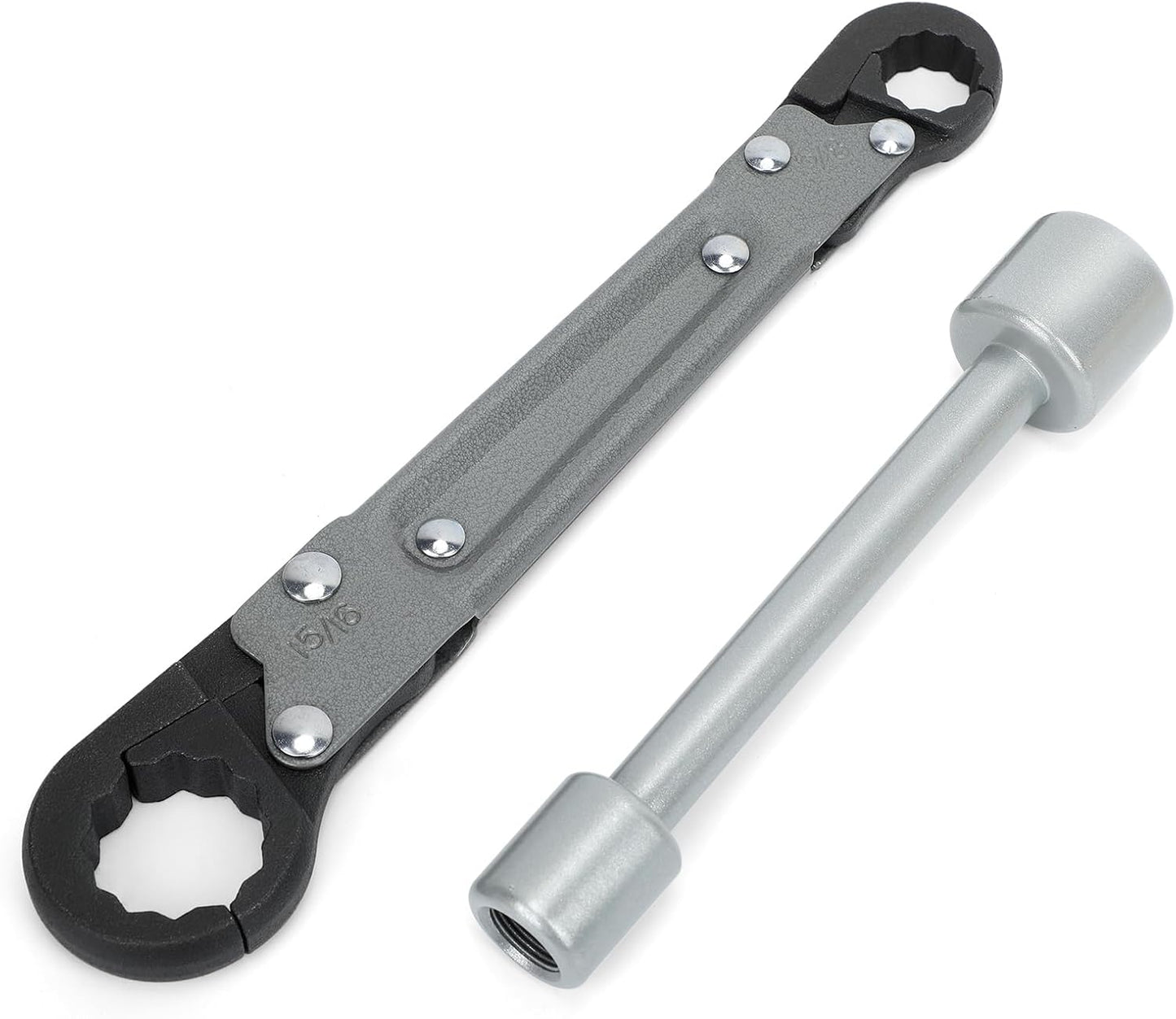 Plumbing Tools Angle Stop Wrench Kit – Adjustable Wrench Professional Plumber Tools for Installing New Compression Angle Stops and Removing Compression Rings-Silver Tool Kit
