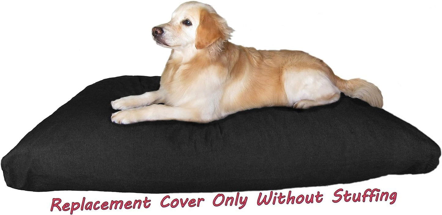 Dogbed4less Heavy Duty Black Canvas Duvet Pet Dog Bed Cover - Replacement Cover only (37"X27"X4")