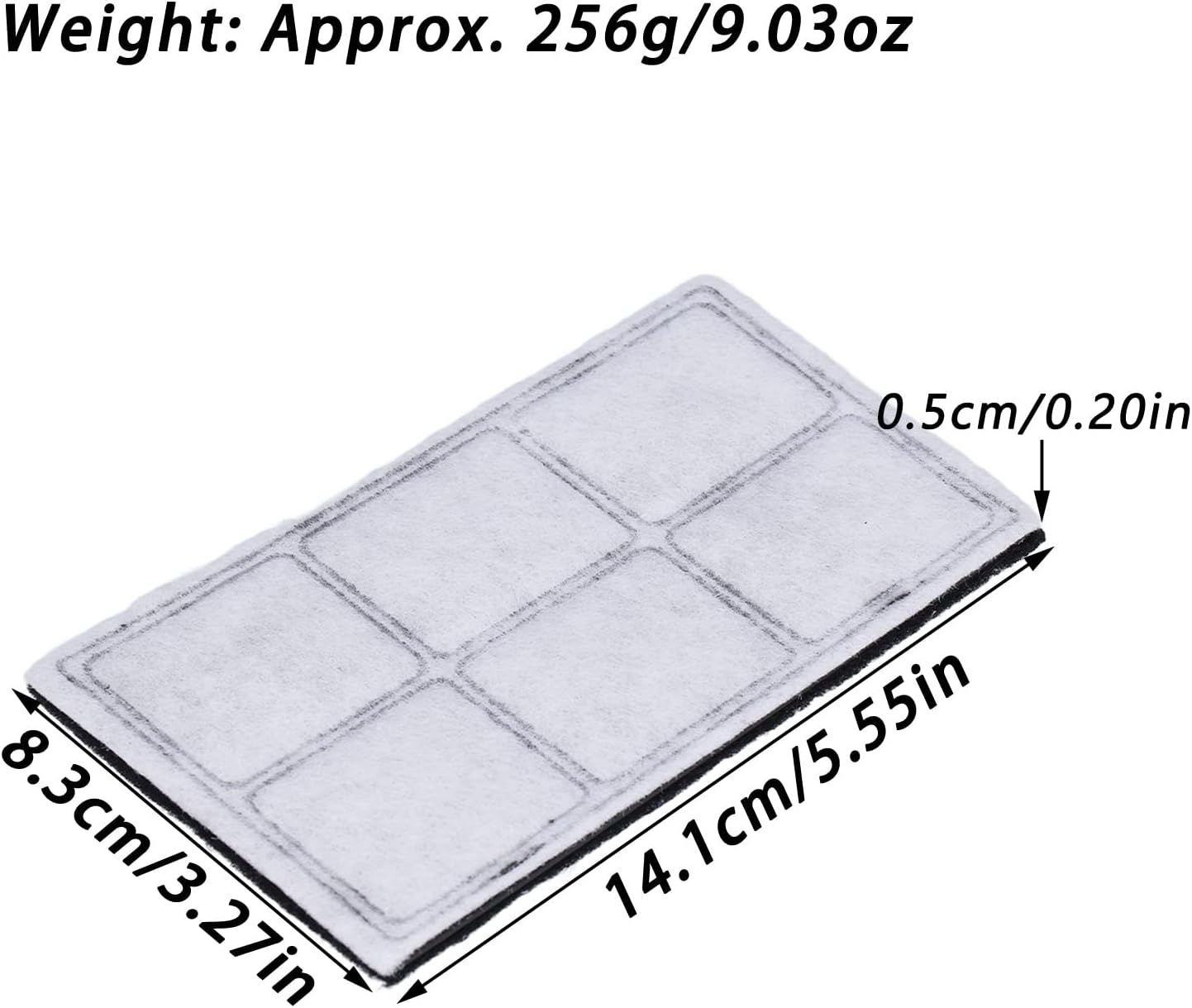 Pilipane 12Pcs Pet Water Fountain Filter, 5 55x3 27x0 20in Rectangular Cat Fountains Filters, Cat Dog Water Fountain Filters Fit for Drinkwell, Activated Carbon Cat Fountain Filter
