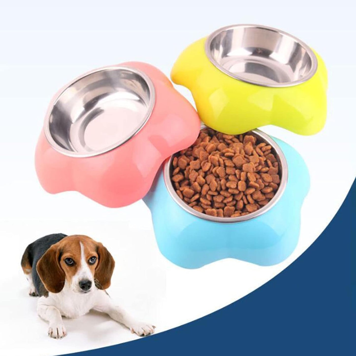Raised Cat Bowl, Stainless Steel Pet Food Station for Indoor Cats, Pet Feeding Dish with Removable Plastics Stand, Cat Water Bowl for Cats and Small Dogs (Green)