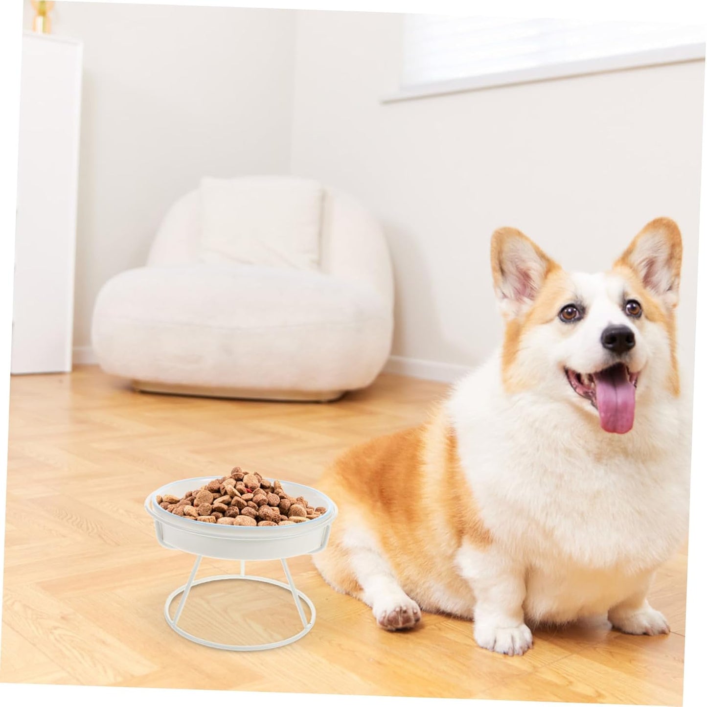 Milisten Elevated Ceramic Cat Bowl Slow Feeder Dish with High Stand for Cats and Small Dogs Choking Design Promotes Healthy Eating Dishwasher Safe