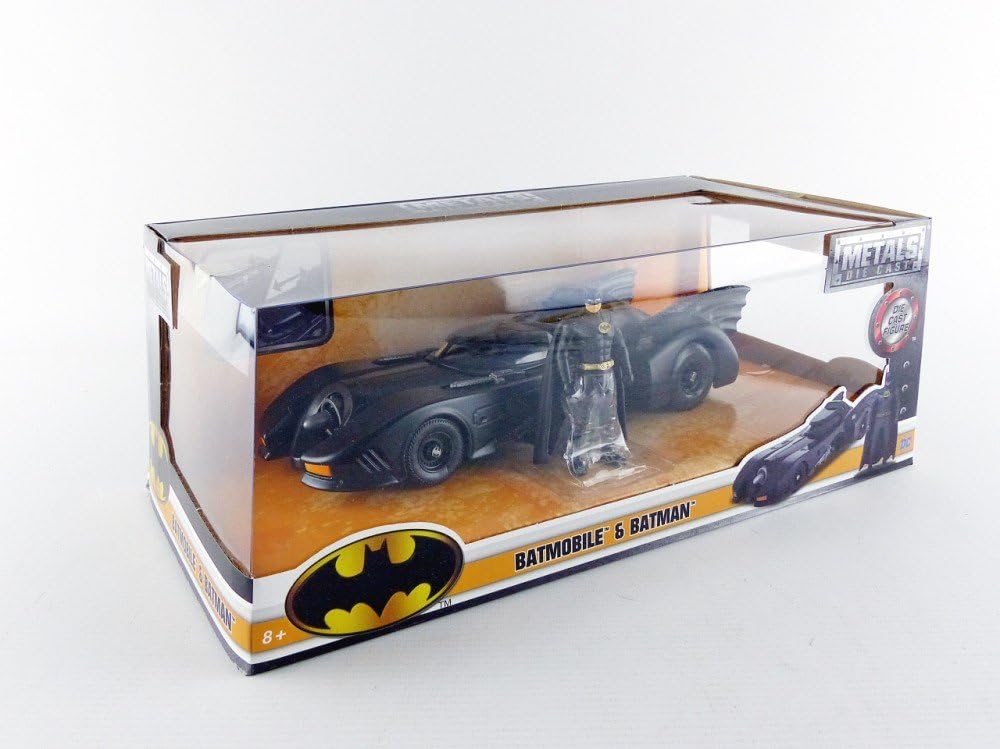 Jada Toys 1:24 1989 Batmobile Die-cast Car with 2.75" Batman Figure, Toys for Kids and Adults