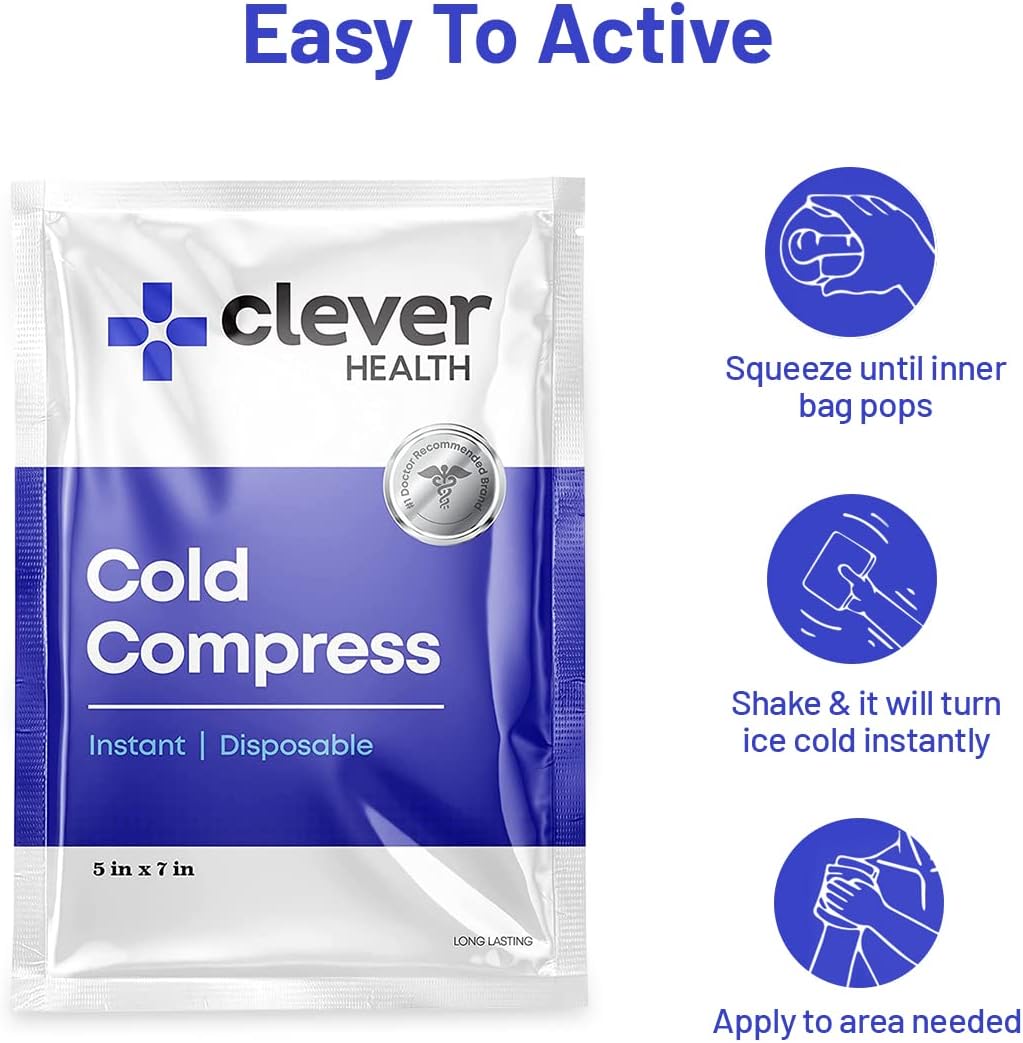 Instant Cold Pack | Disposable Ice Packs - Cold Therapy - for Injuries, Swelling, Inflammation, Muscle Strains, Sprains, Perfect for First aid Kit, Outdoor Activities, Athletes. 5x7 Inches, 6 Pack.