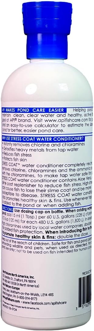 API POND STRESS COAT Pond Water Conditioner 16-Ounce Bottle
