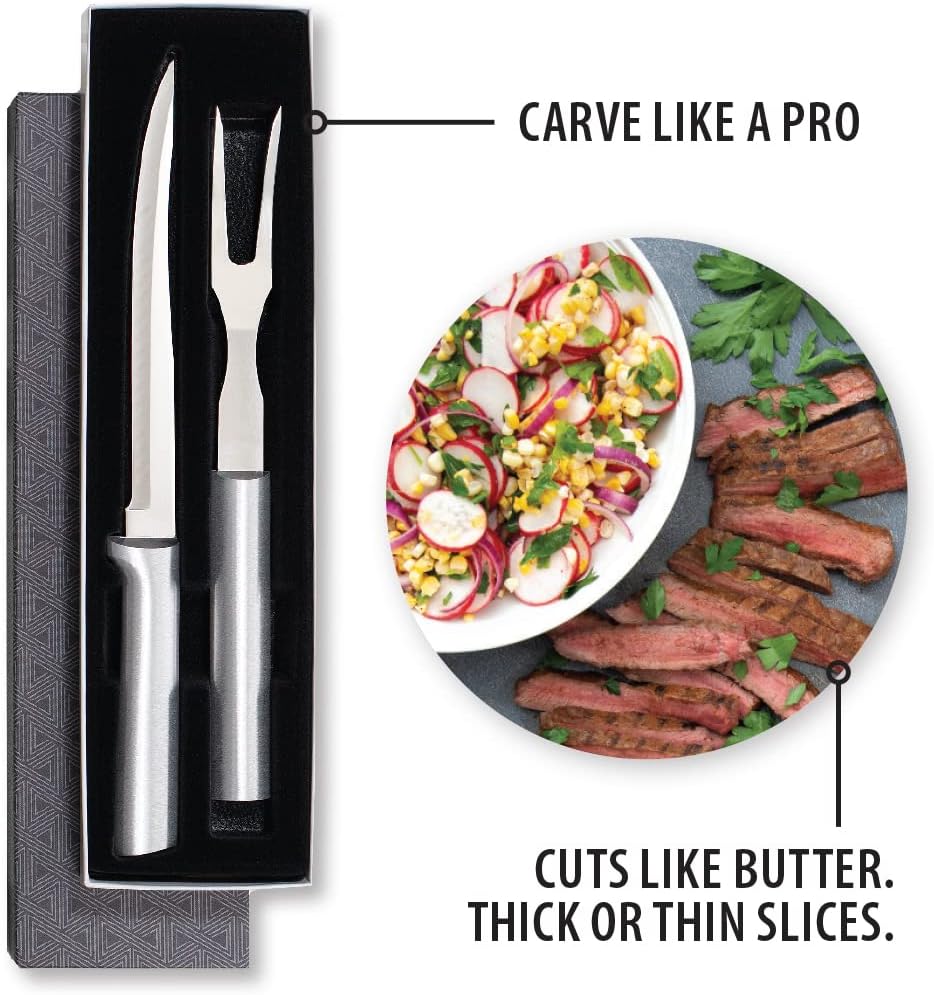 Rada Cutlery Carving Gift Set (S13), 2-Piece Carving Set, Stainless Steel Blades, Silver Handle