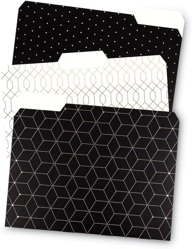 U Brands 3 Tab File Folders, Modern + Classic, 24 Count