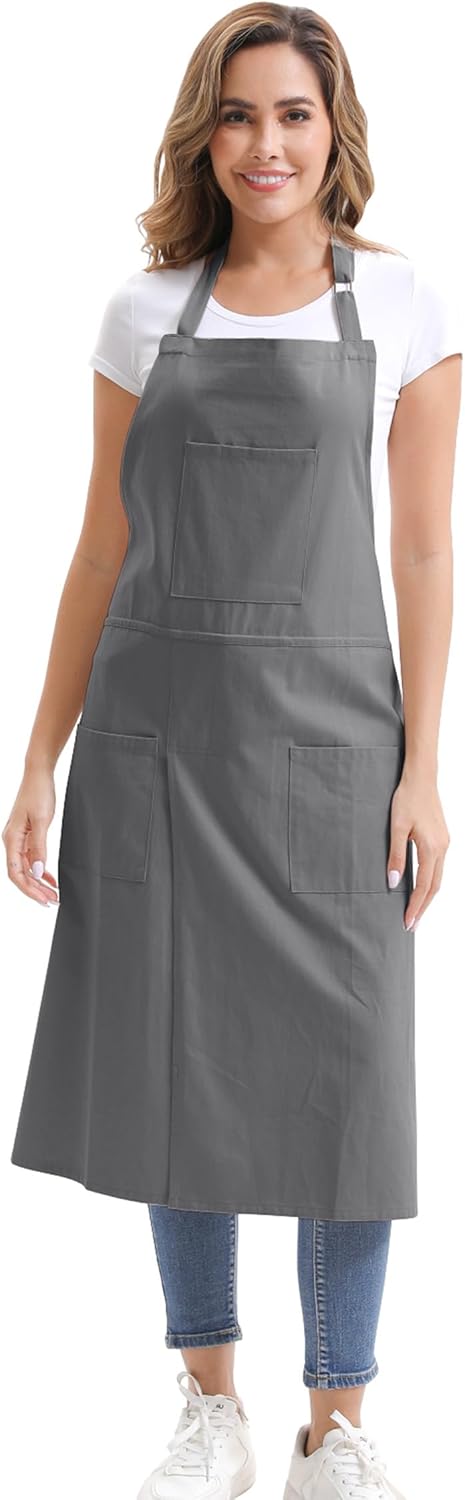 Nanxson Pottery Apron Split Leg Long Artist Painting Apron with 3 Pockets & Adjustable Buckle for Ceramic Wheel DIY Art