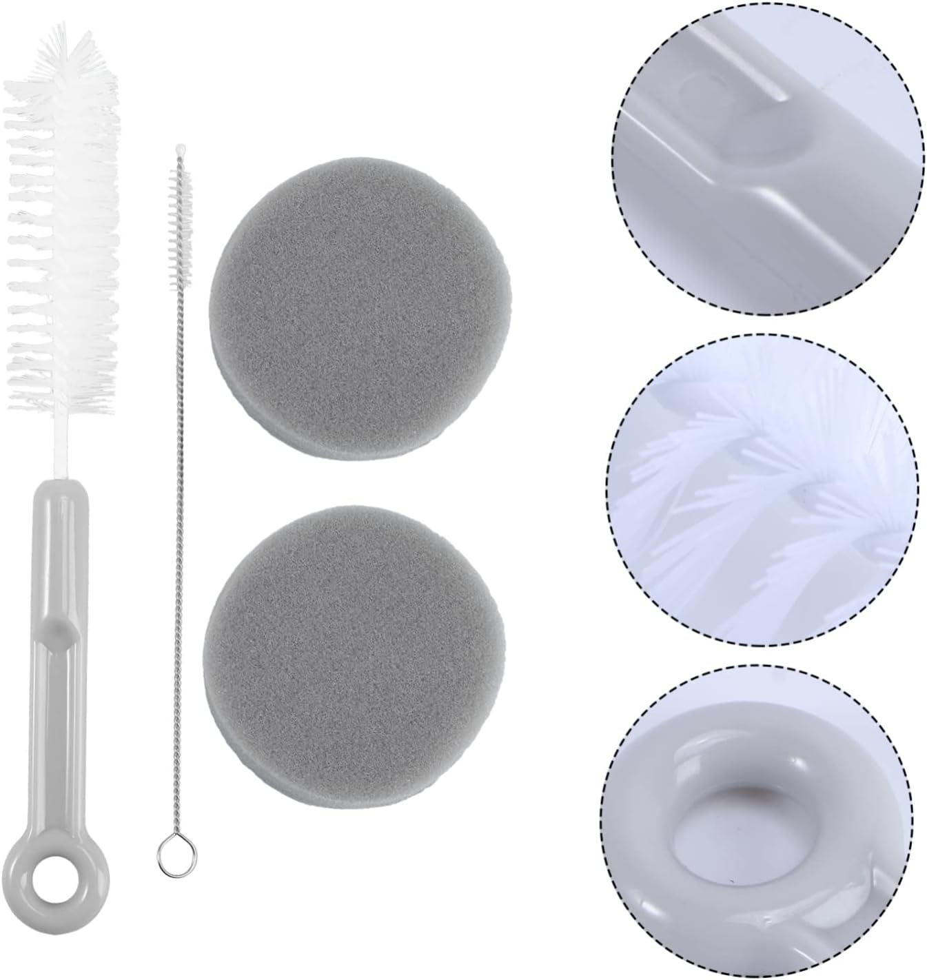 FRCOLOR 2sets Pet Water Fountain Cleaner Sponge Brushes for Easy Cleaning of Water Dispensers Portable and Convenient for Home Use
