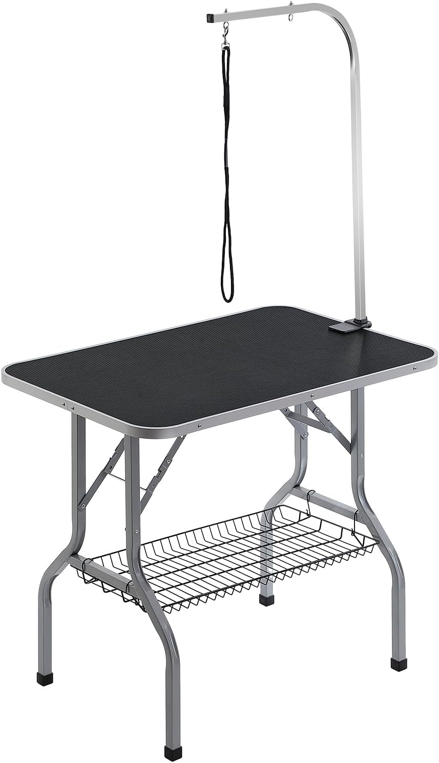 VEVOR Pet Grooming Table Arm with Clamp, 36''x24'' Dog Grooming Station, Foldable Pets Grooming Stand for Medium and Small Dogs, Free No Sit Haunch Holder with Grooming Loop, Bearing 330lbs