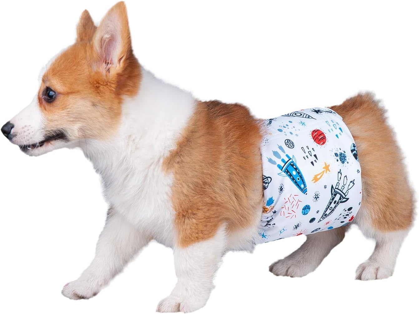 Pet Soft Dog Belly Band - 3 Packs Reusable Dog Diapers Male Doggy Diapers Wraps - Washable Dogs Belly Bands for Male Dogs (Space, XL)