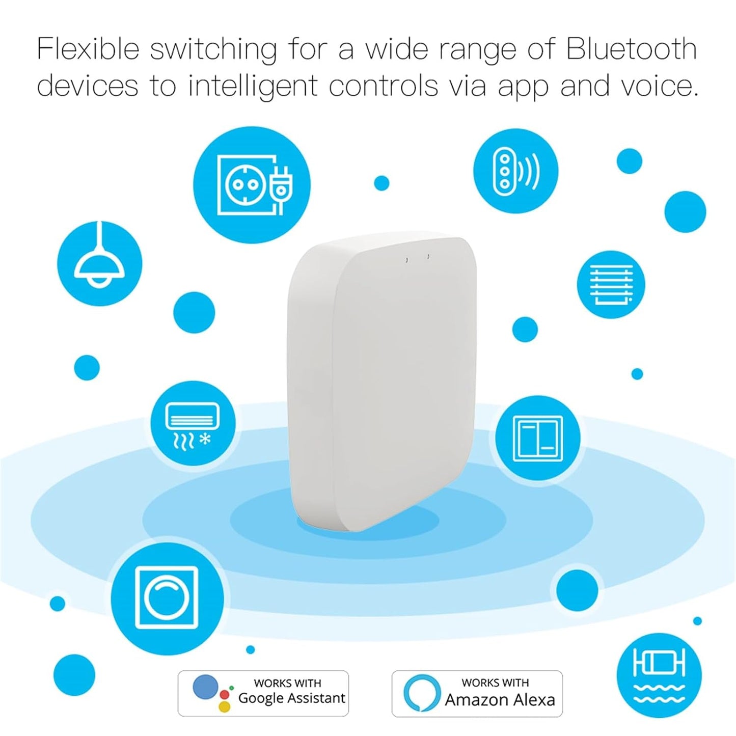 Add MOES FingerBot Tuya Bluetooth Hub Link FingerBot to Wi-Fi (Support 2.4GHz) Compatible with Alexa, Google Home, IFTTT and Timmer Control. One Gateway Can Connect Multiple FingerBots