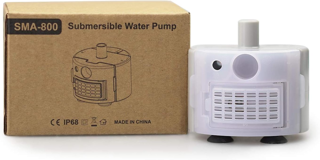 Water Fountain Pump for Stainless Steel Cat Drinking Fountain, Ultra Quiet Long Lifespan Replacement Round Pump with USB Cable, LED Lights
