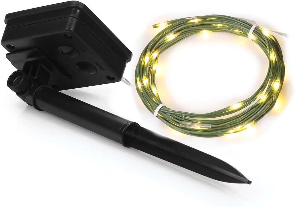 Magicnight Short Mini Garden Lights Solar Powered Waterproof Fairy Lights Outdoor Garden String, Green Wire, Warm White,5m 50LEDs,2 Pack
