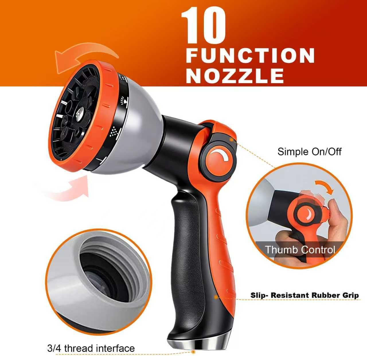 Garden Hose 100FT - 600PSI High Pressure, Kink-Free & Lightweight, Abrasion Resistant Water Hose for Car Wash, Lawn, Watering