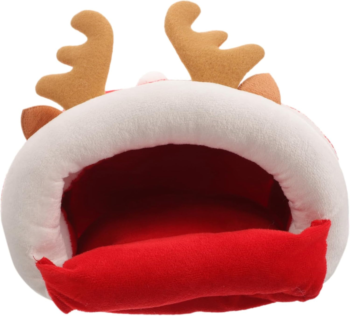 PRETYZOOM Christmas Deer Shape Hamster Hideout Cozy Nest for Small Animals for Chinchillas Hamsters Fun Warm Sleeping Place Space-Saving Design Holiday