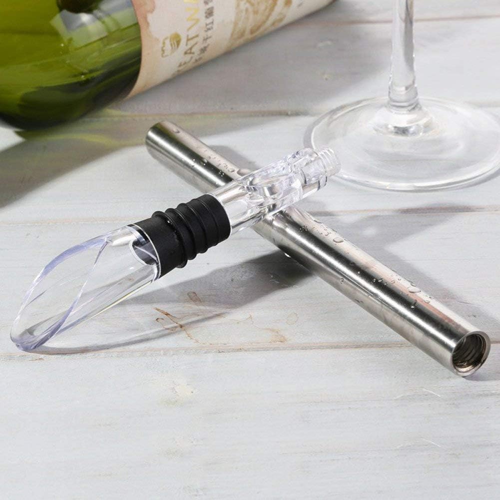 YouYah Wine Chiller Stick 3-in-1 Stainless Steel Wine Bottle Cooler Stick,Rapid Iceless Wine Chilling Rod with Aerator and Pourer,Wine Gift