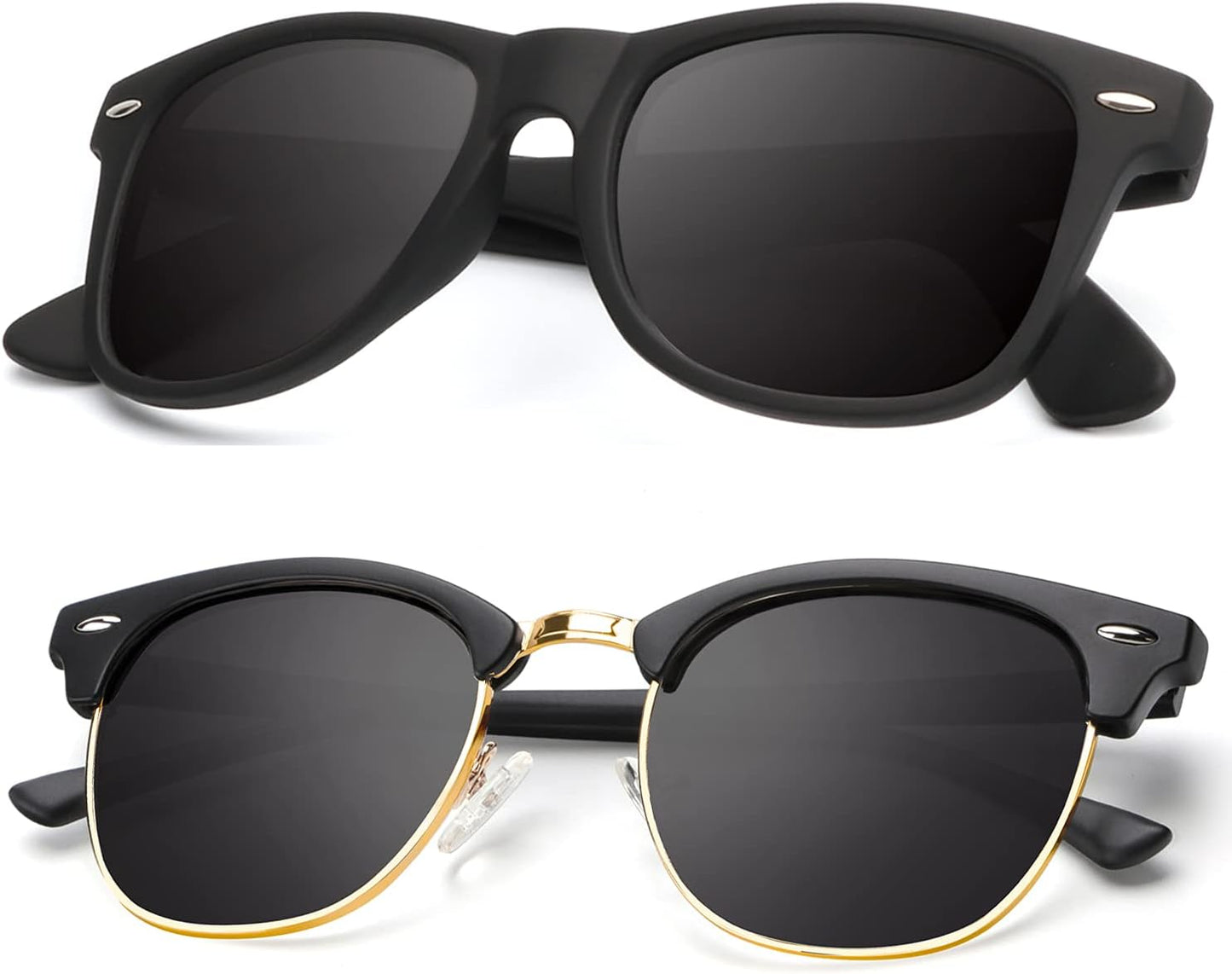 KALIYADI Polarized Sunglasses for Men and Women Semi-Rimless Frame Driving Sun glasses UV Blocking
