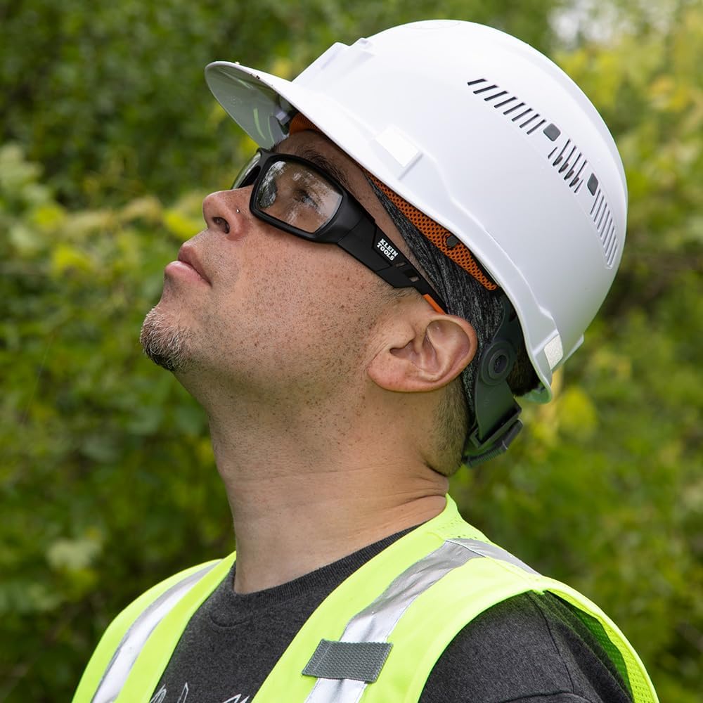 KLEIN TOOLS 60537 Safety Glasses, Professional PPE Protective Eyewear with Full Frame, Scratch Resistant and Anti-Fog, Indoor/Outdoor Lens