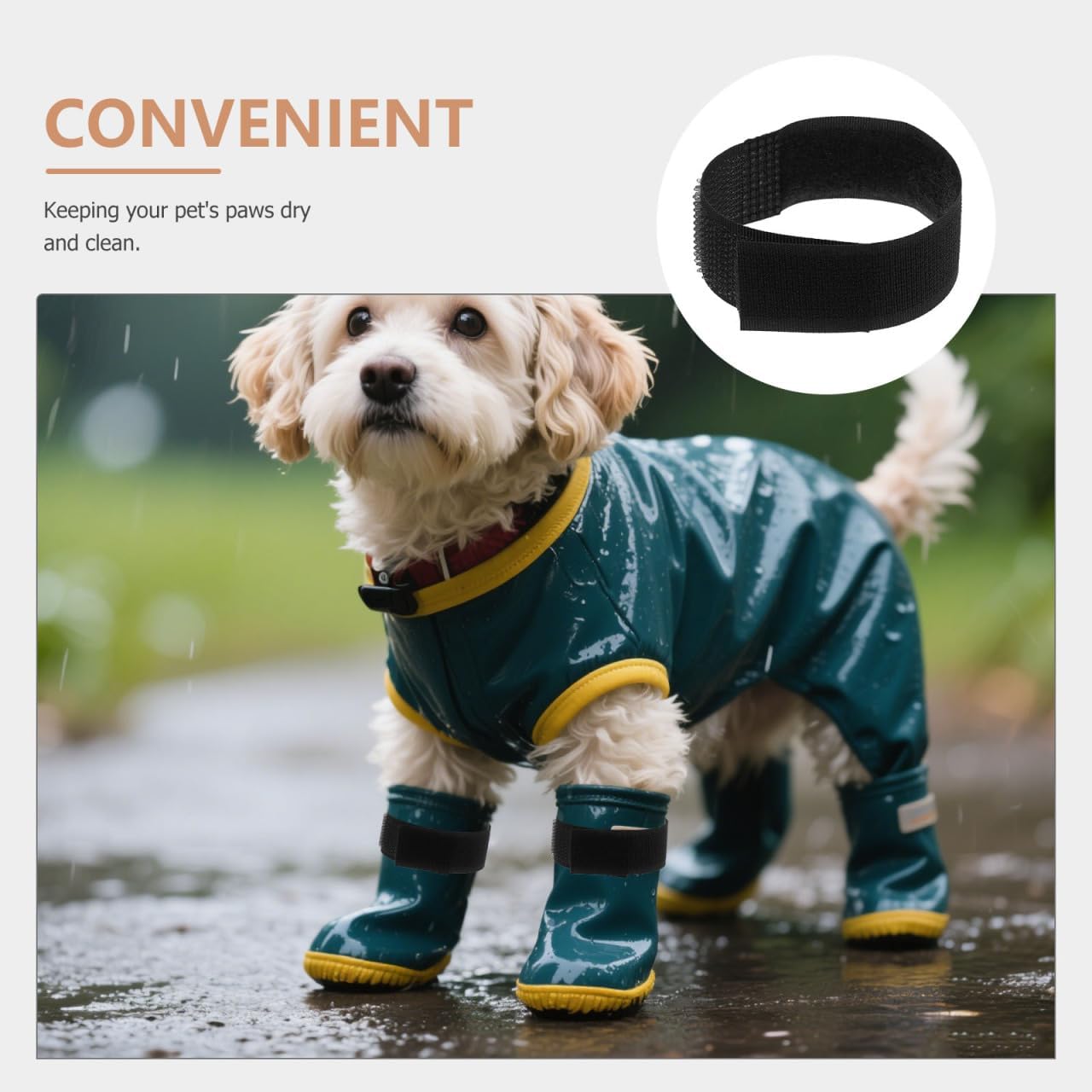 VOSAREA 10pcs Dog Bootie Straps Non Slip Sock Holders Adjustable Paw Protector Bands Non Skid Sock Fasteners Pet Footwear Accessories for Rainy Muddy Outdoor Use