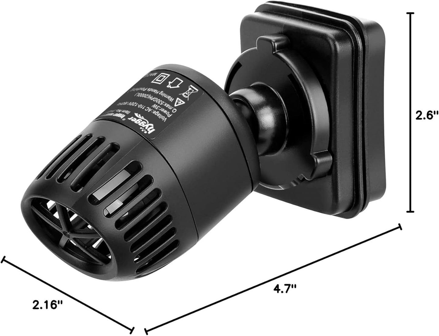 hygger Mini Wave Maker for 15-40 Gallon Aquarium with Magnetic Mount Quiet Powerhead for Saltwater and Freshwater Fish Tank 530 GPH