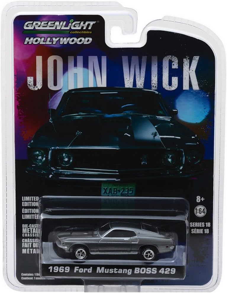 Greenlight 1/64 Hollywood Series 18 John Wick Movie (2014) 1969 Ford Mustang Boss 429 Die Cast Vehicle