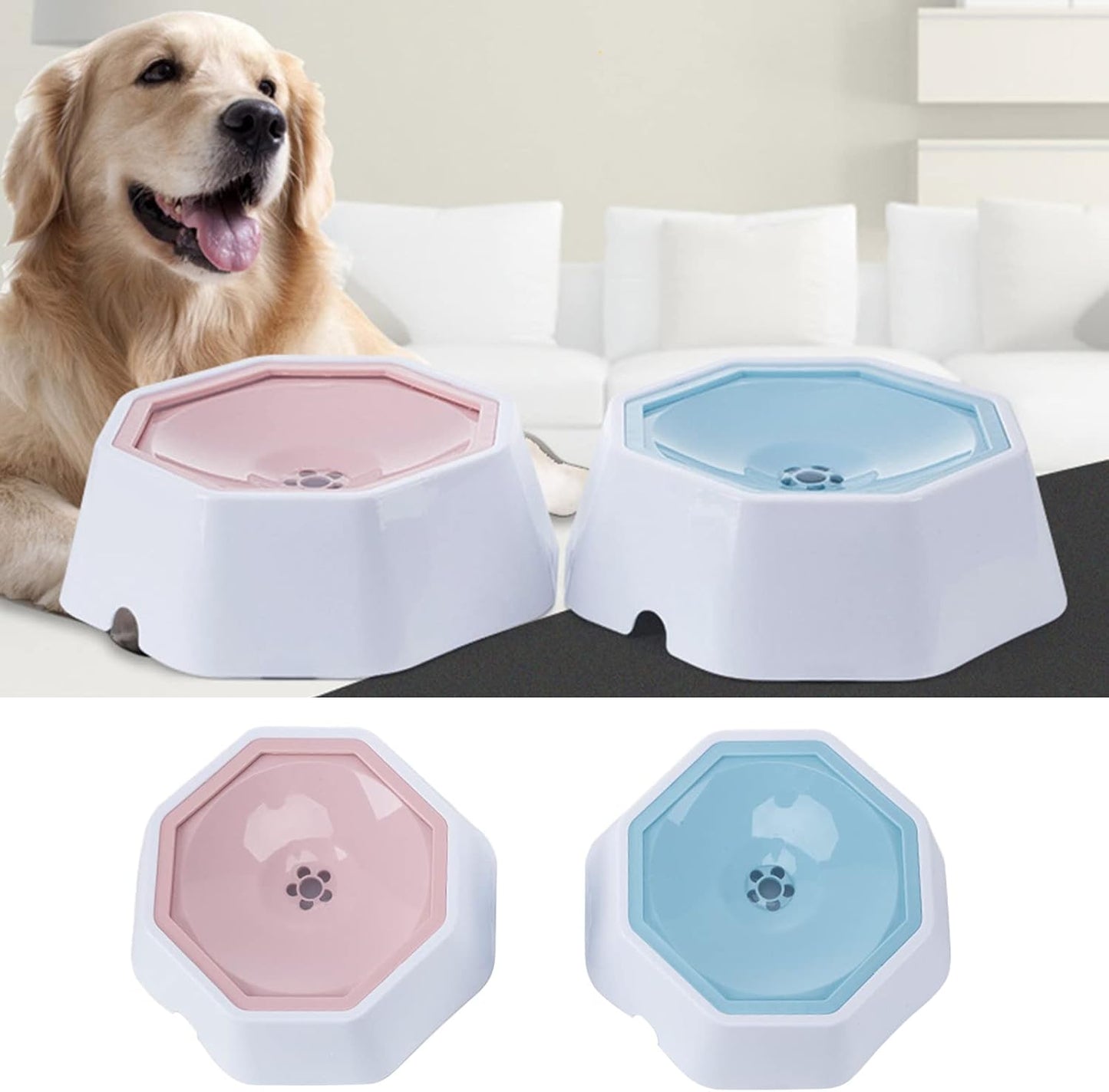 Pet Bowl Floating Bowl Water Drinker Not Wet Mouth Splashes Water Bowl Not Sprinkler Water Dispenser Portable Bowl