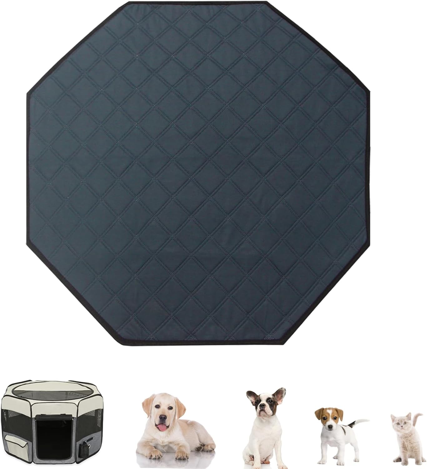 Dog Playpen Mat, Washable Pee Pad for Octagon Puppy Whelping Pading Leakproof Potty Training Pad Liner for Crate Kennel Indoor