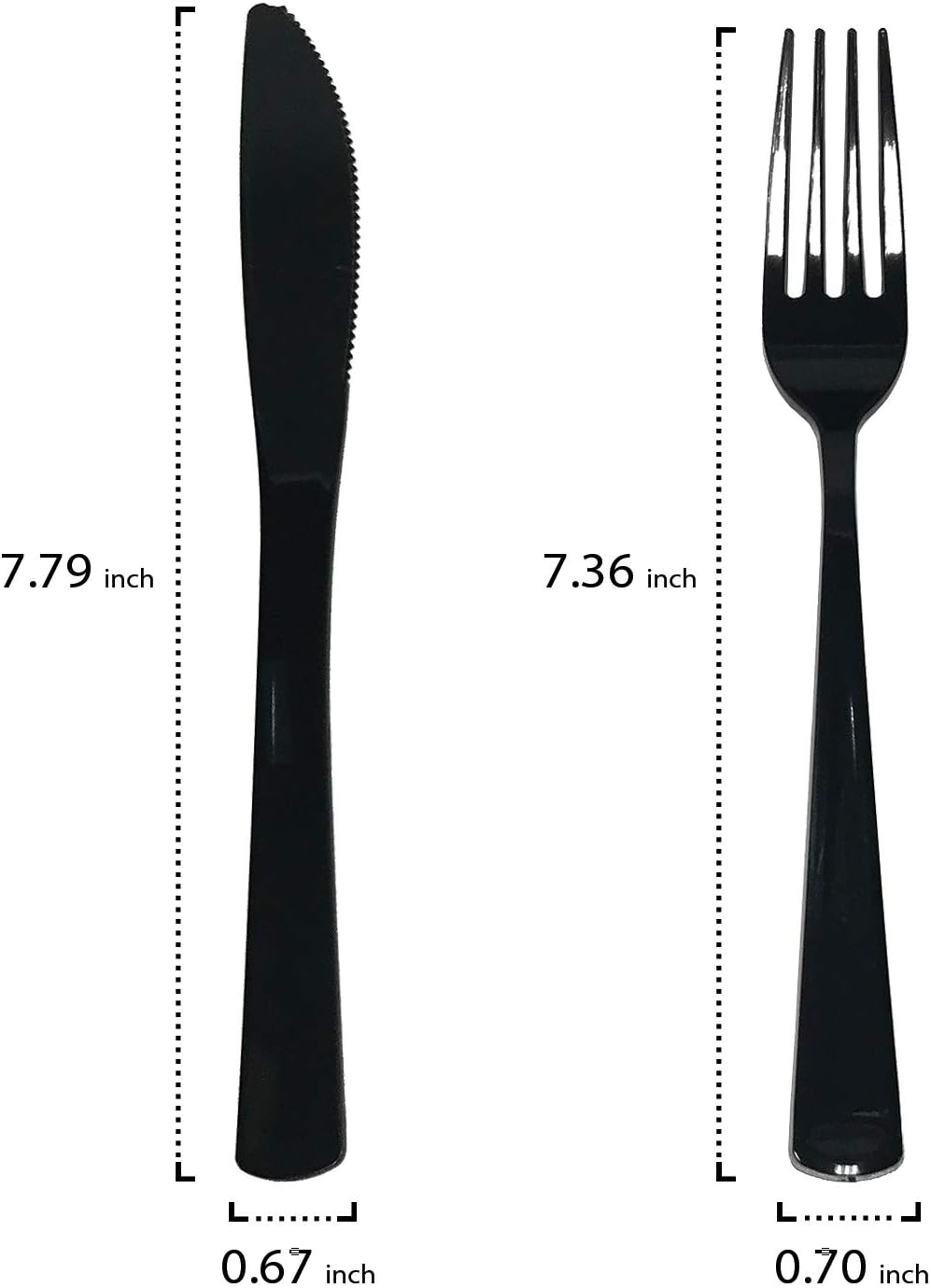 Party Essentials Party Supplies Wrapped Silverware Set Disposable, Pre Rolled Napkin and Cutlery, Forks/Knives Black, 50 Units