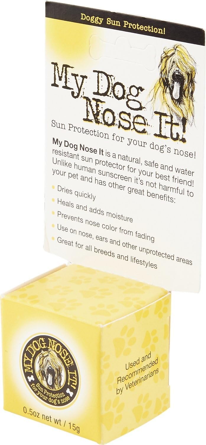 Moisturizing Sun Protection Balm for Dogs Noses - Protect Your Dog from Harmful UVA/UVB Rays .5 Ounce