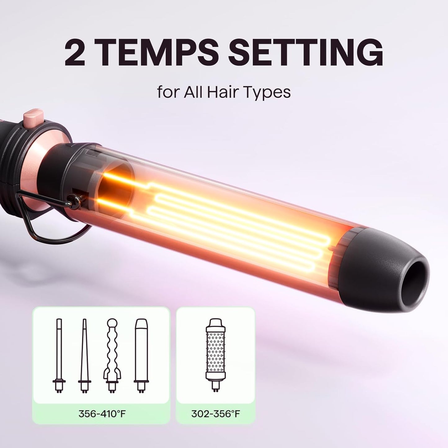 Wavytalk 5 in 1 Curling Wand Set, Multi Curl, Curling Wand Set with Thermal Brush and 4 Interchangeable Ceramic Curling Wand(0.5”-1.25”), Instant Heat Up Wand Curling Iron