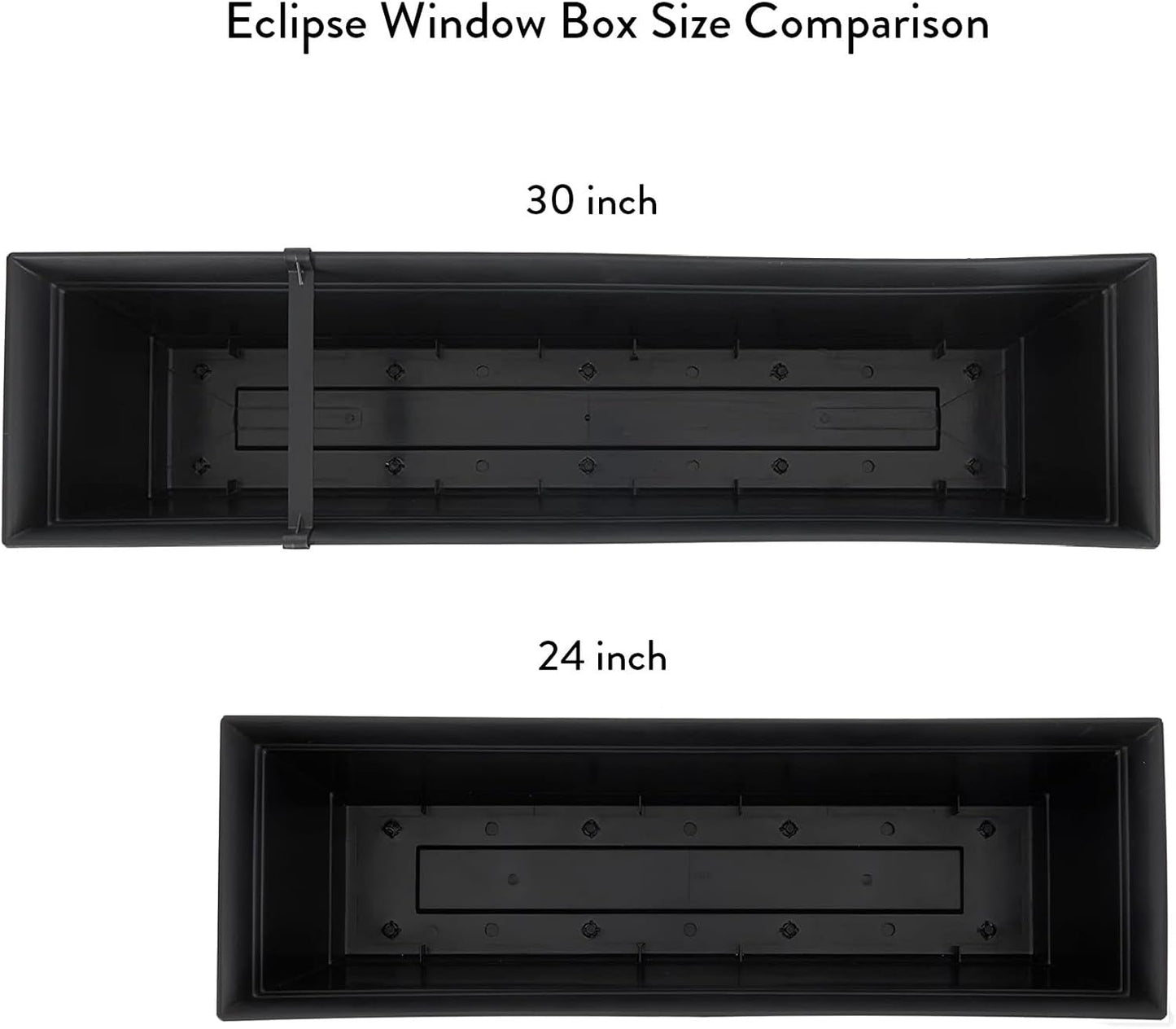The HC Companies 24" Eclipse Plastic Window Box 7.76"x24"x6.57" in Black Color