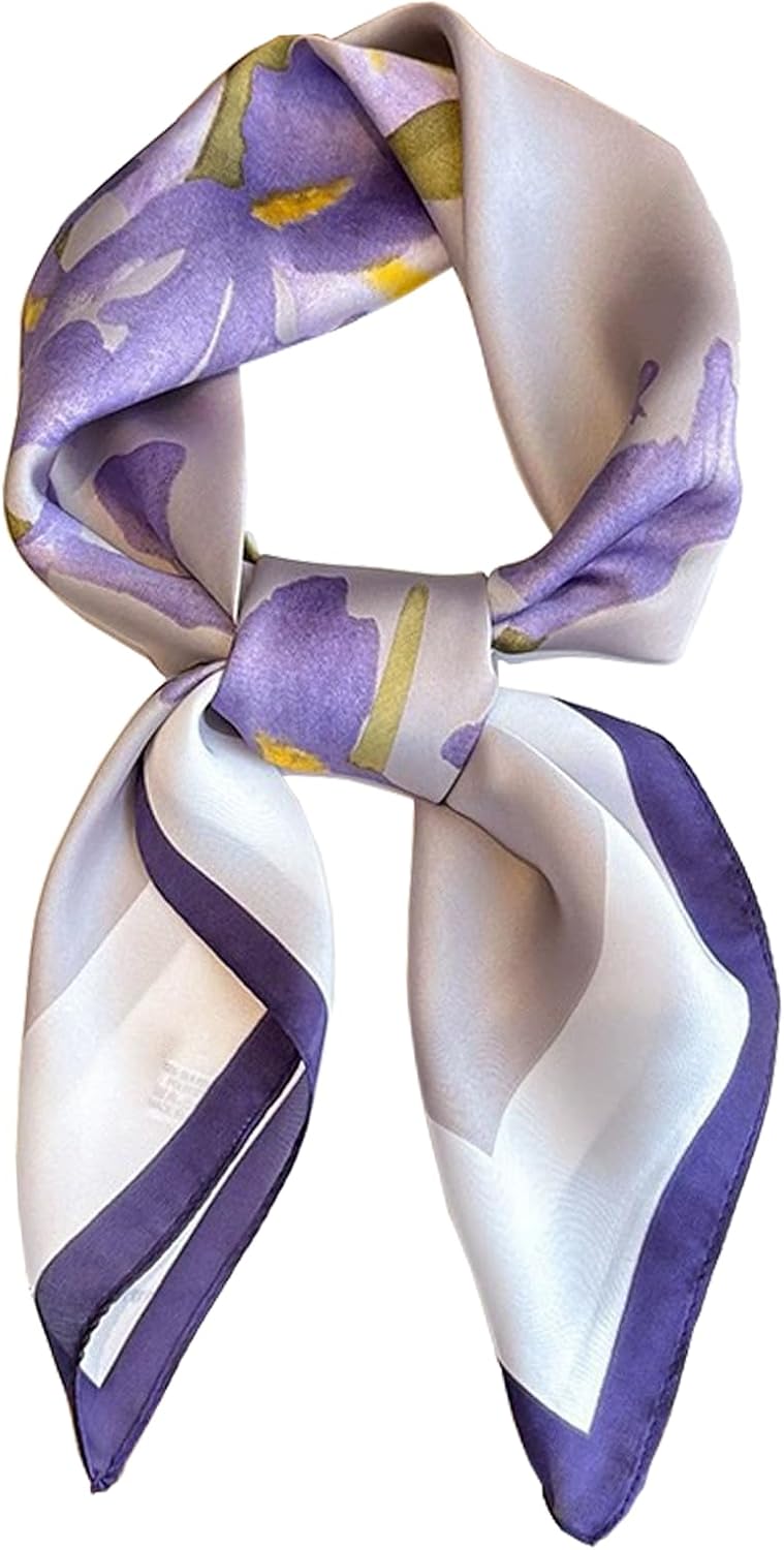 27.5 Inch Silk Feeling Scarf for Women Square Satin Head Scarf Hair Wrap Bandana